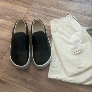 MARNI Leather Slip On Platform Sneakers Sz 41 EU / 10.5 US